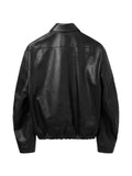 Jil Sander elasticated-hem leather jacket