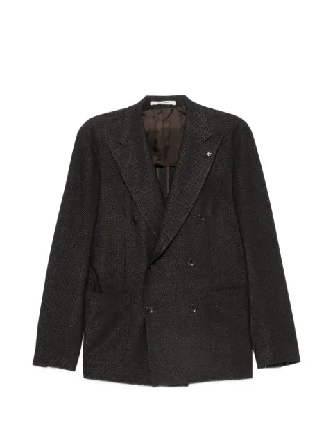 Tagliatore herringbone-pattern double-breasted blazer