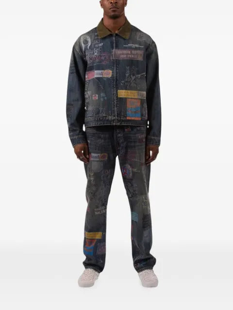 BLDG4 graphic-print denim jacket
