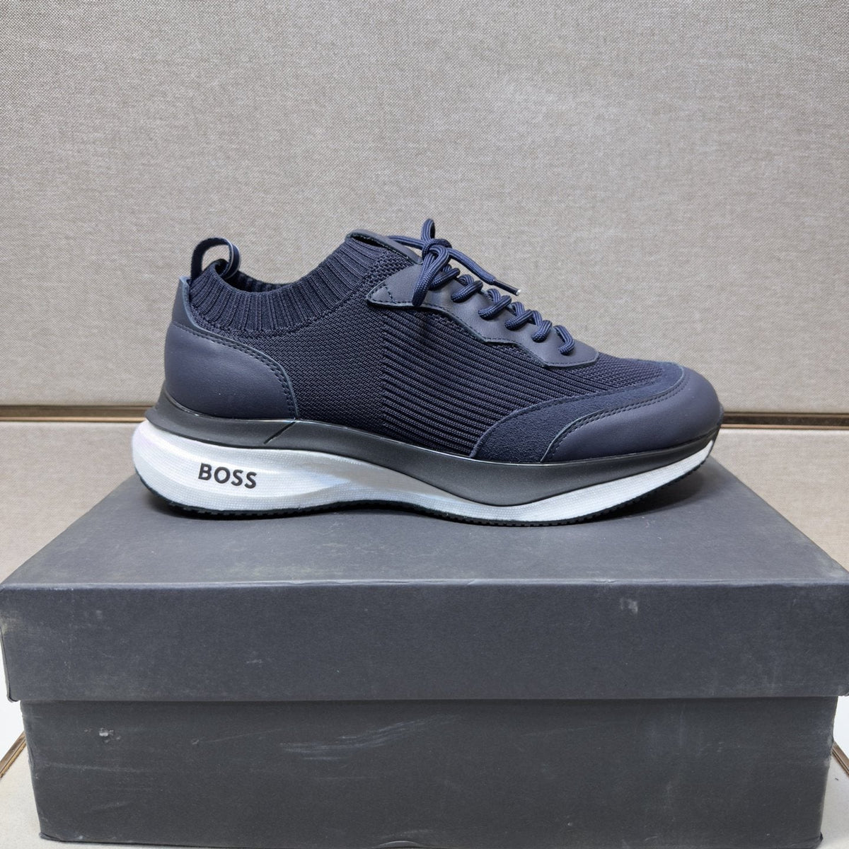 Hugo Boss Mixed-Material Lace-Up Sneakers