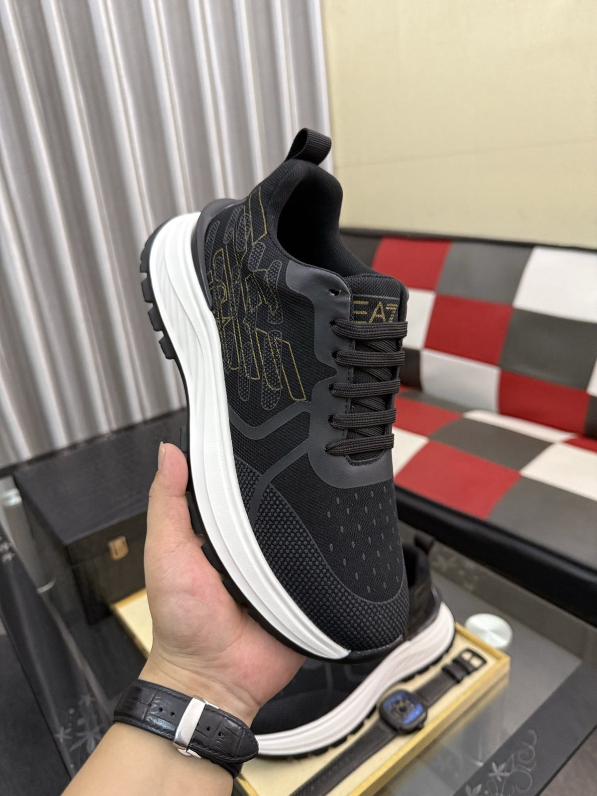 Emporio Armani White Low-Top Sneakers