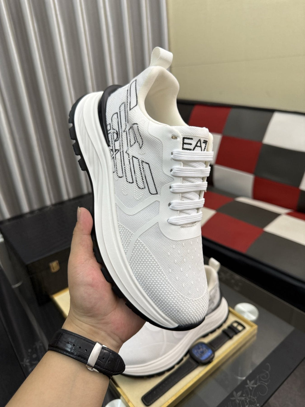 Emporio Armani White Low-Top Sneakers